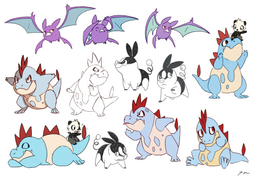 bluekomadori:Pokemon doodles! I finally got out from some terrible artblock, I couldn’t draw a thing