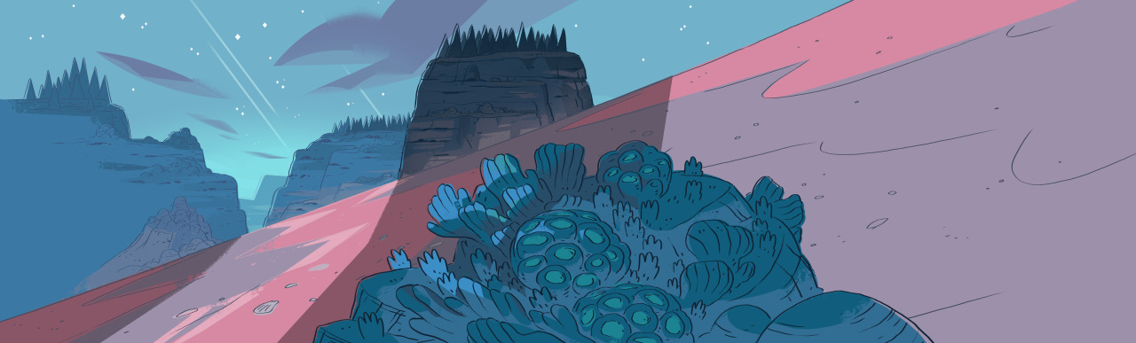 A selection of Backgrounds from the Steven Universe episode: Ocean Gem  Art Direction: Elle