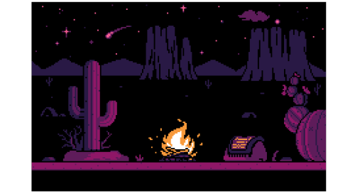 A desert scene using the Sega master system palette.  