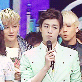 leo and yixing together x 2 / leo whispering to luhan / ken having an animated conversation with bae