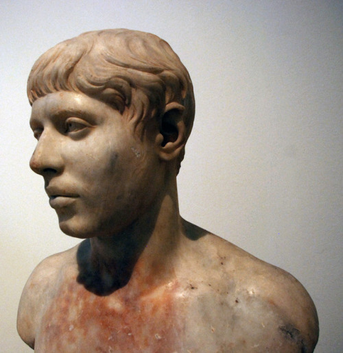 Portrait of a youth. From Eleusis. 218-222 AD. Time of emperor Elagabalus. Pentelic marble. National