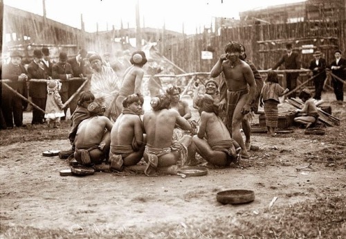 Indigenous Filipino people put on display as part of a &ldquo;human zoo&rdquo;, 1905.