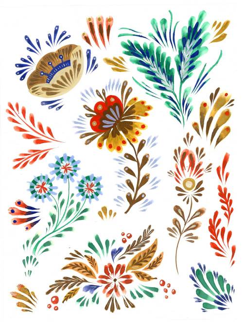 I’ve decided to teach myself how to paint in the traditional Petrikovsky style because it is t
