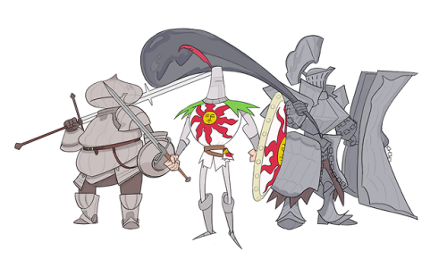 comedicinterlude:The Souls Boys.Solaire is the only guy who has colorful armor.