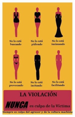 aimerlaliberte:  La violación NUNCA es culpa