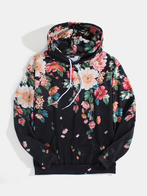 jollytyrantwhispers:Floral Print Pullover Drawstring HoodiesGet Them HereUSE coupon code: tumblr-111