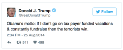 cockybasterd:  thefingerfuckingfemalefury:  evjazurian: thefingerfuckingfemalefury:  micdotcom:  Trump’s 3 trips to Mar-A-Lago as president cost an estimated บ million in federal funds Trump plans to spend the coming weekend at his Mar-a-Lago property