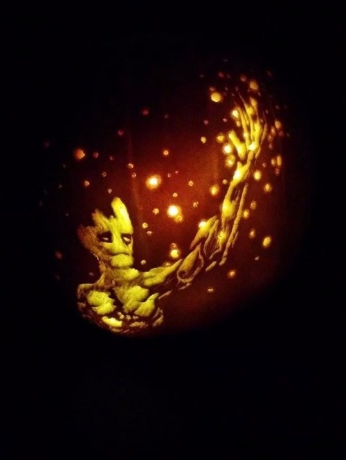 featuring-this-guy:  some better quality photos of my pumpkin I am Groot 