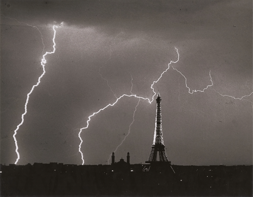 kafkasapartment:Eiffel Tower, Summer Lightning Storm, Paris, 1927. André Kertész. Silver print