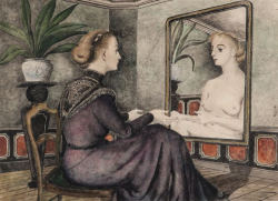 lanangon:  Paul Delvaux - La Femme au miroir