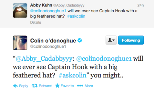 Wanted for Season 3 | Captain Hook’s Hat I am totally behind Killian’s dark rogue aesthe