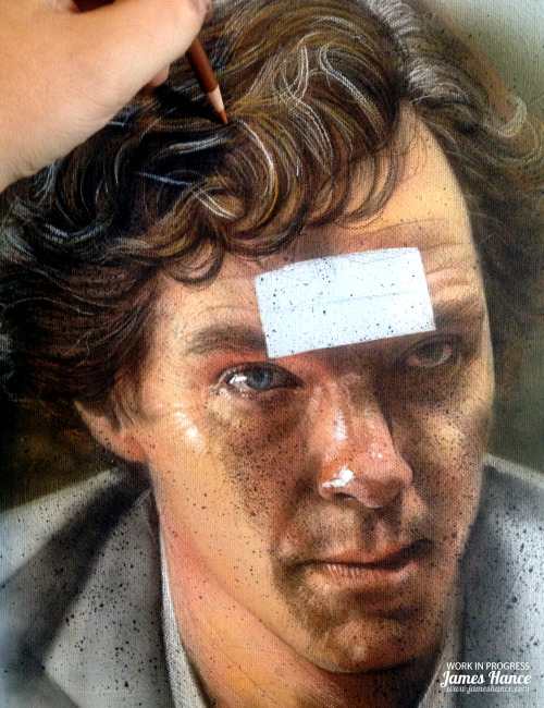 jameshance:Latest Paintings  - “Am I Human?” / “Am I Pretty”? (Sherlock Holmes / John Watson - 16&qu
