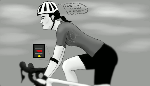 Inspired by what a friend said to me, that she easily reached 200 bpm when she trained as a cyclist.