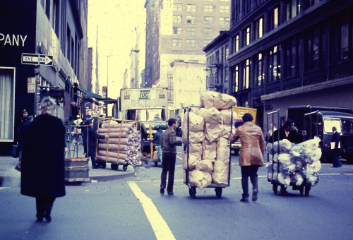 Fabric Deliveries by Handcart, Garment District, New York, 1971.