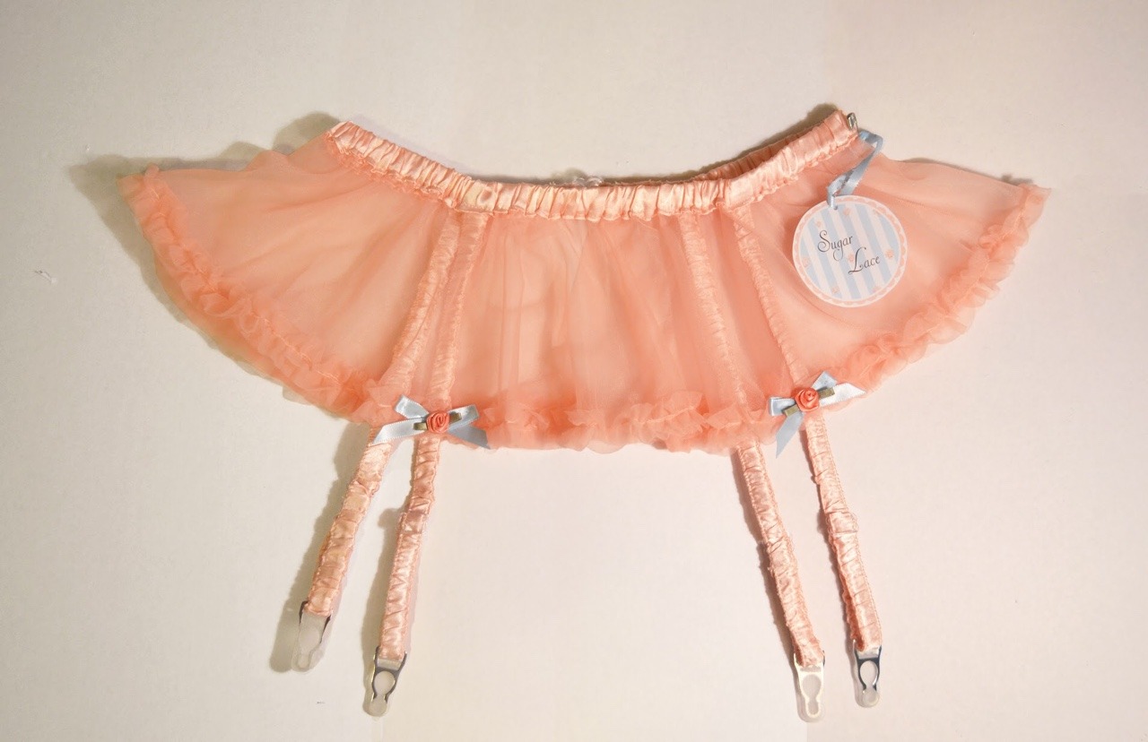 sugarlacelingerie:  Peachy Keen Garter Belt Skirt 🍑  Available at my etsy shop