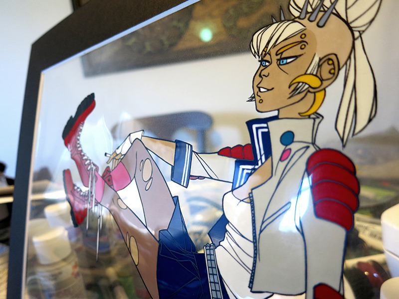 shoomlah:  My hand-painted, punk, Sailor Moon animation cel for the Saturday Morning show