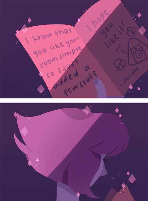 anushbanush:  I made a cute little comic of when they move into the city for the first time!btw, this is the backstory of the pictures on lapis’ wall from this drawing.   omg best roomies! <3 <3 <3