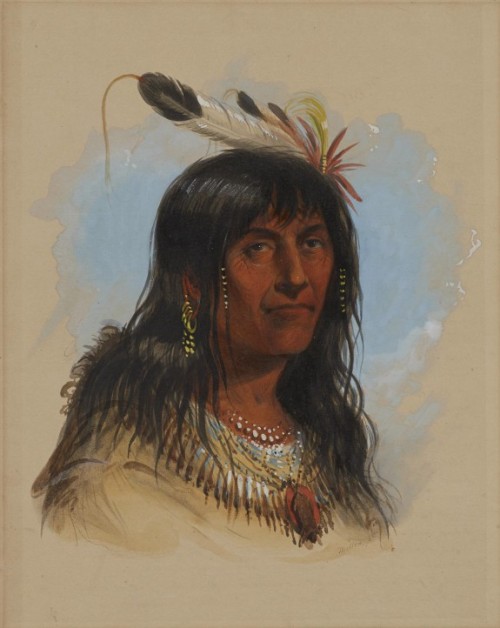 Big Bowl (A Crow Chief) - Alfred Jacob Miller, c. 1858Watercolor heightened with white on paper, H: 