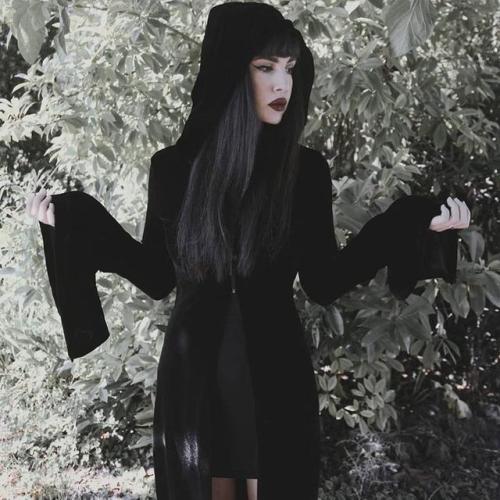 Halloween Witch Punk Black Hooded Cloak starts at $38.90 ✨☁️✨Tag your friend if you think he/she fit