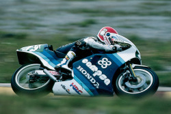 itsawheelthing:  back to the 80′s bike week … leaning inSito Pons, Campsa Honda NSR250, 1986 Yugoslavian 250cc Grand Prix, Rijeka  