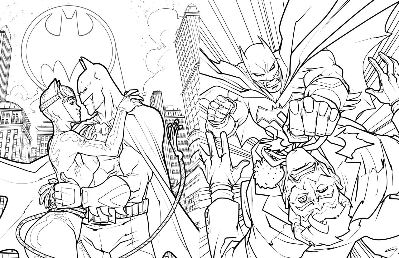 batman and catwoman coloring pages