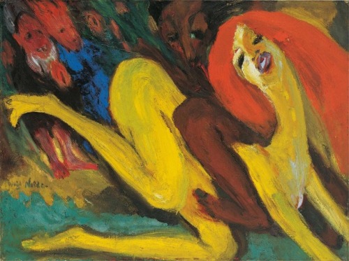 amare-habeo:  Emil Nolde (German-Danish, 1867 - 1956) Great Woman (Tolles Weib), 1919Oil on canvas