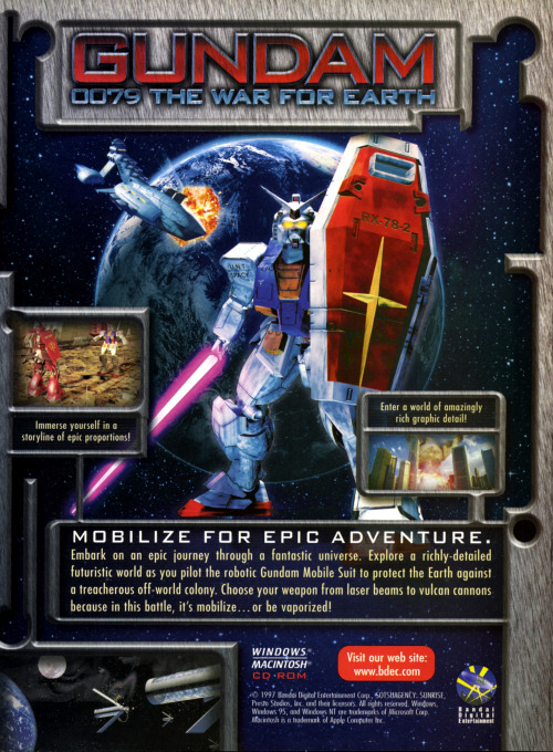 The Museum Of Old Pc Gaming Ads Gundam 0079 The War For Earth