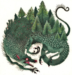 itscolossal:Monstrous Dogs Overgrown with Greenery Illustrated by Holly Lucero