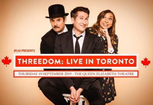 TO-RONT-O! We are doing Threedom Live TOMORROW NIGHT! Still some seats left for this monumentalistic