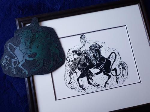 mayticks-art: Pancreas, Liver, Lungs - Original Linocut Available on my Etsy in extremely limited ru