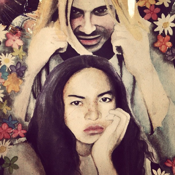 Me and Kurt we used to hang out. This was the time when i hated #watercolors and loved doing #portraits. #annarki #kurtcobain