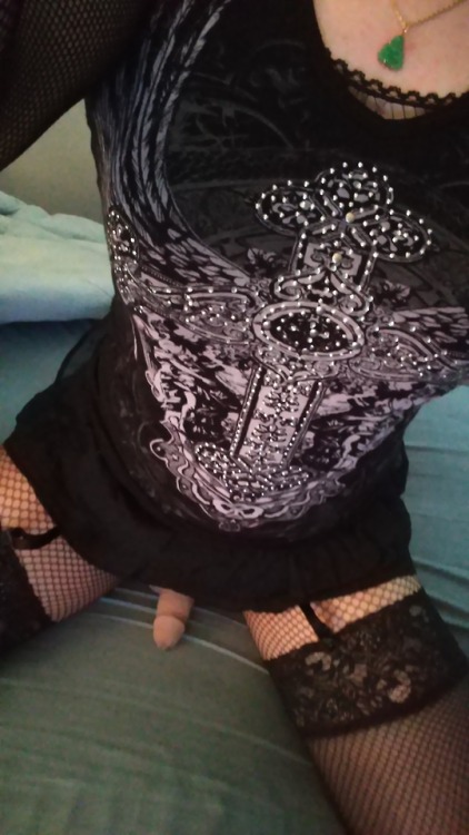 XXX Skirts, fishnets, and thigh highs photo