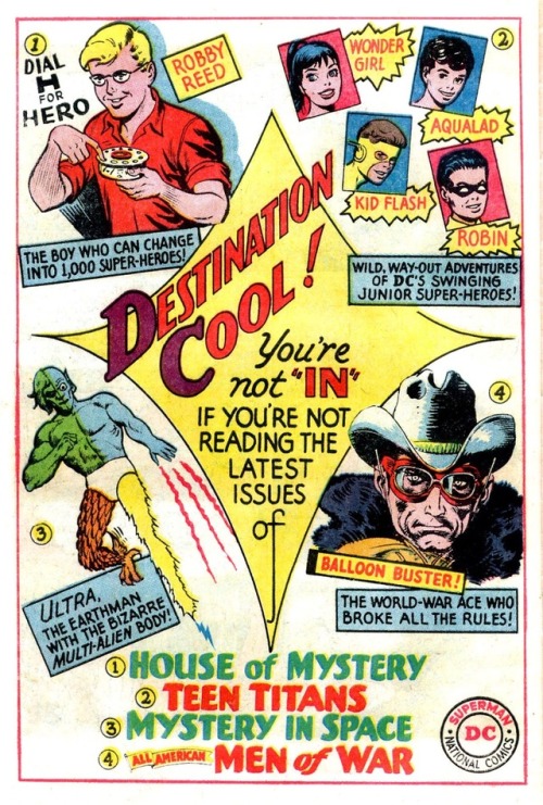 DC’s Silver Age house ads were such a great example of mid-20th century graphic design. I used to lo