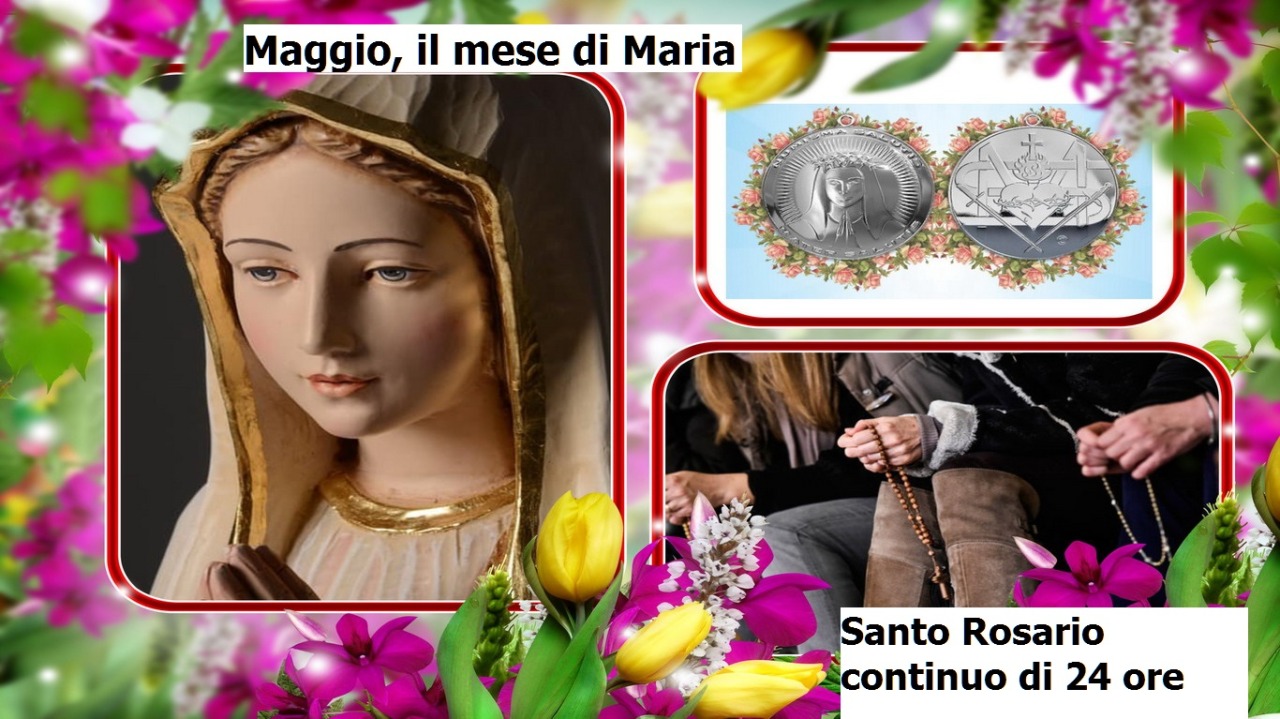 ☆•.¸❤ Da questa mezza notte cominciamo il Rosario continuo di 24 ore, 1º maggio , Maggio mese dedicato a Maria SS. April 30, 2021 at 04:01PM
Santo Rosario continuo di 24 ore,   1º maggio , Maggio mese dedicato a Maria SS., qua...