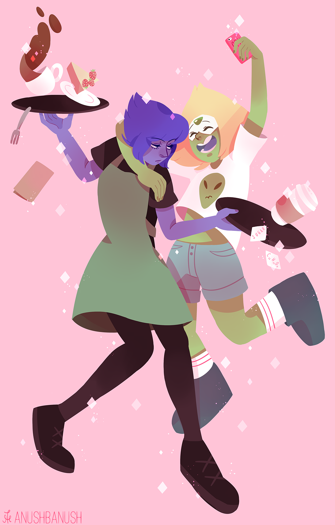 anushbanush:  Peridot does this whenever she goes to the coffee shop and Lapis ends