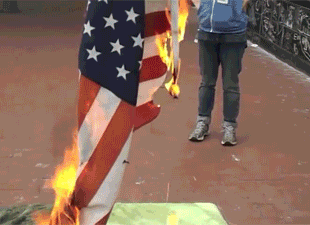calibredgoddess:  s0hria:  yung-honey:  santaisharam:  iced—vodka:   if you burn the American flag, you have no heart, and you’re a piece of low life shit.   Why come burning the American flag effects you whites so much it’s not even your country