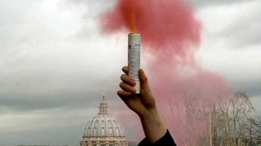  Pink smoke protest at the Vatican for women priests 