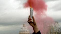  Pink smoke protest at the Vatican for women