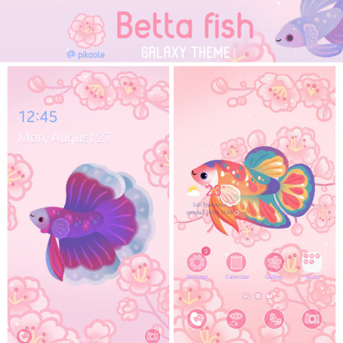pikaole:Betta fish [ purchase link : Galaxy theme / LINE theme ]