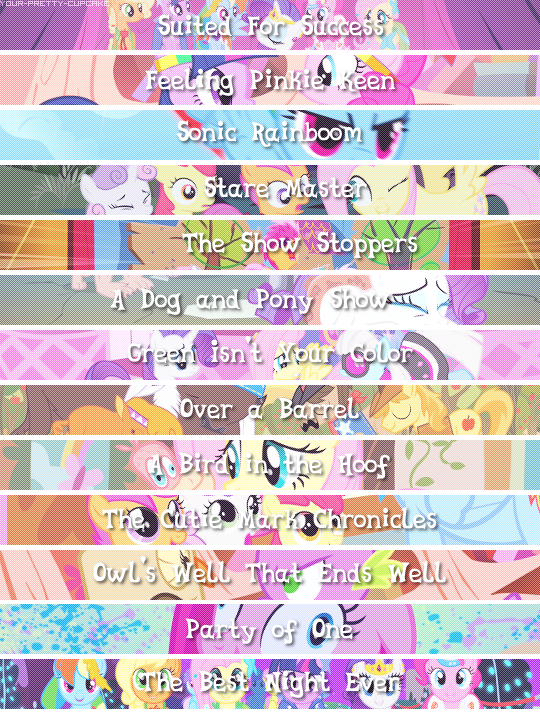 your-pretty-cupcake:  My Little Pony Friendship is Magic : All the episodes so far.
