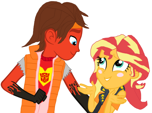 I edit of Holomatter Rodimus &amp; Sunset Shimmer while she is always blushingSo that’s Lo