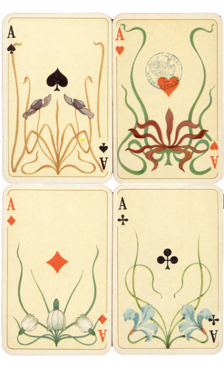 Otto Tragy, illustration for a card deck, Whist No 260, 1898. Altenburger Spielkartenfabrik, Germany