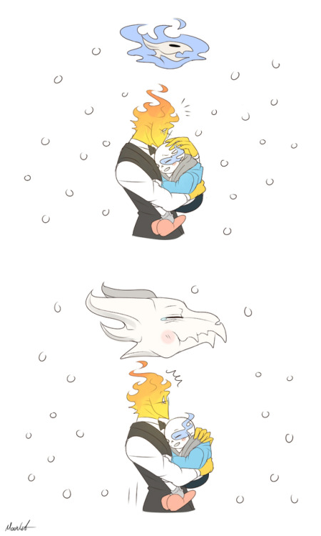 mooncatyao:  [My hero] Grillby & little Sansabout   [Rain]   [Snow-4]     sorry, i’m late~update!<First part>(Previous)/(NEXT)[GLS timeline]You can support me on KO-FI ~ ☕  About detail~