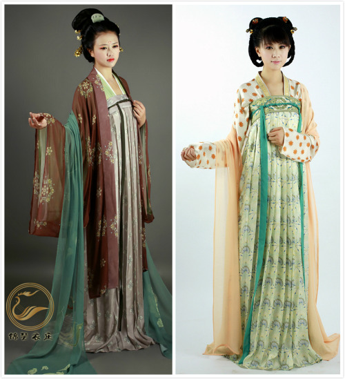 Chinese hanfu collection in Tang dynasty style, both half and whole length, by 锦瑟衣庄. This type is ru