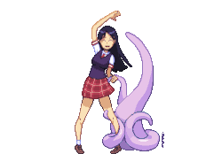 deliciousorangeart:  michafrar:  michafrar:  Hiii!  Commission for DeliciousOrange. It’s his character Aitako from his Schoolgirls Love Tentacles series.  Michafrar’s pixels are awesomely delightful! Go check out his work now! 