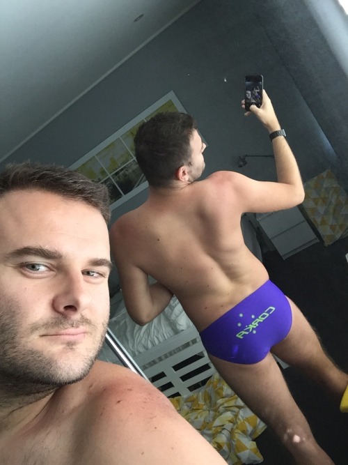 greenspeedos:  nev82l:  Love how hot these purple Corka swimwear look and feel   purple works for him