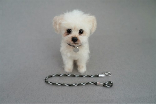 &ldquo;Out for walk? Please?&rdquo;  A needle felted puppy with handmade leash. 