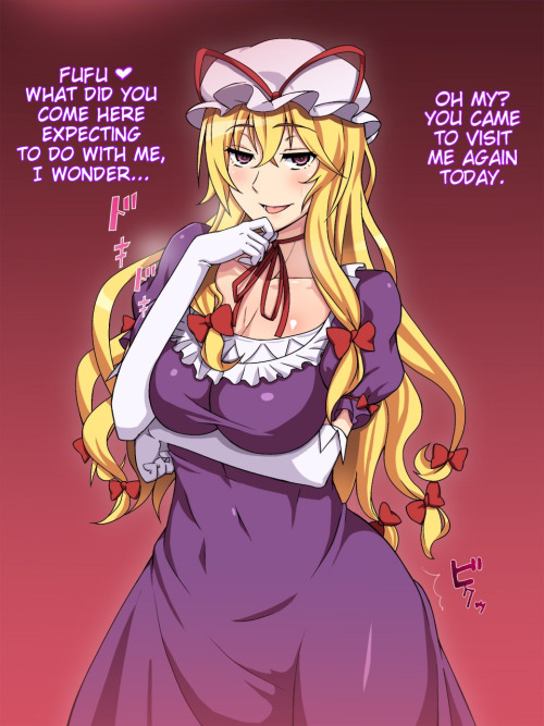 Spending the night with yukari yakumo from touhou project so if your waifu is yukari this is a great