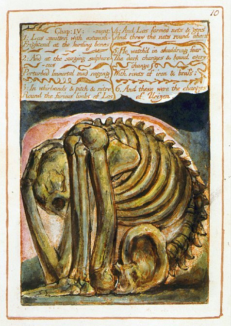 lucysskeleton:William Blake, Plate from The Book of Urizen, first printed 1794, this copy circa 1818