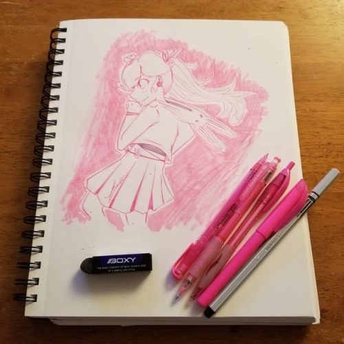 pink-kitty-kela:Inktober #18: Casual Peach!I uh…went a little crazy on the pink highlighter. This is